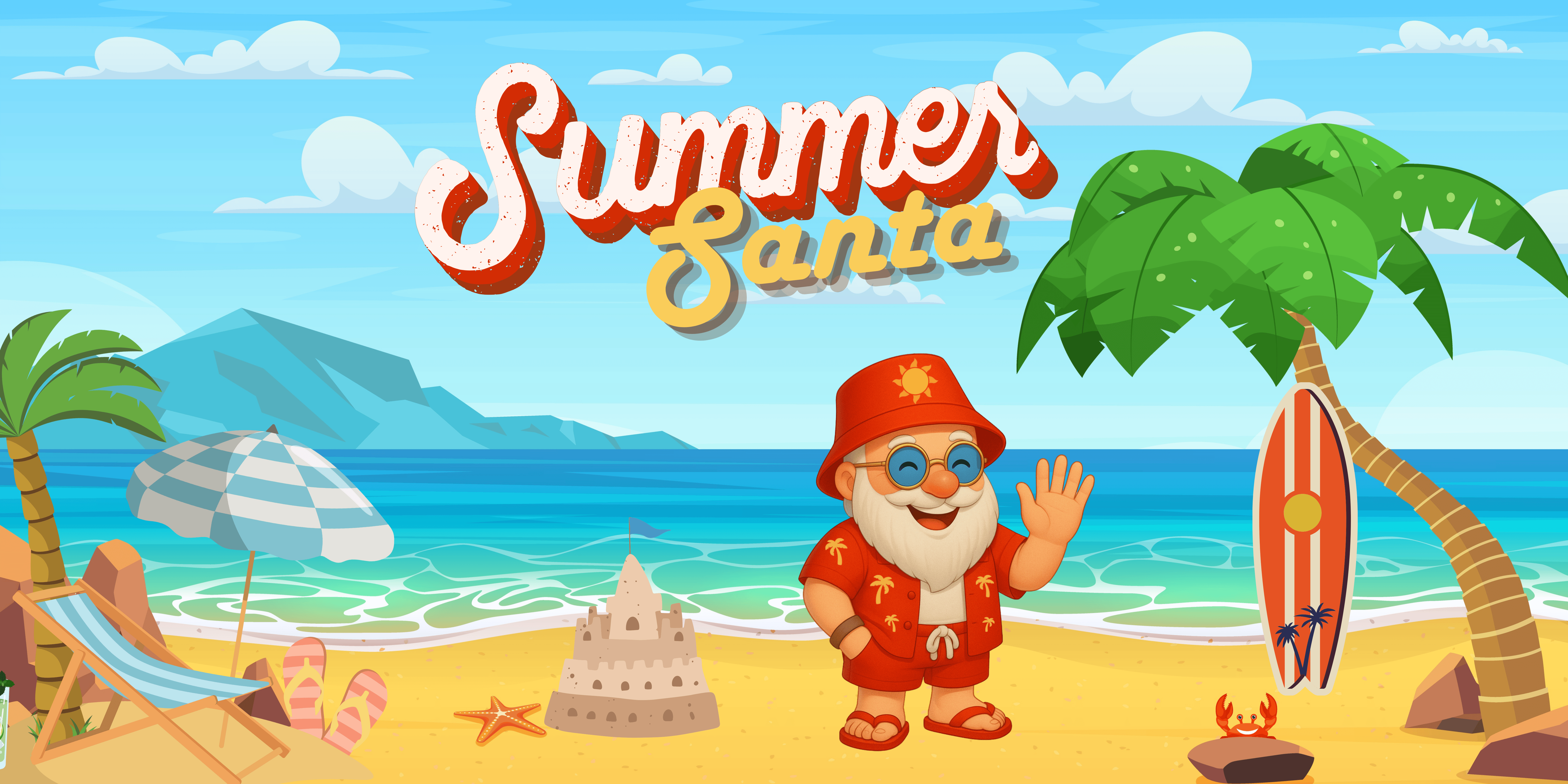 Santa Claus on the beach